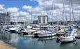 Boats in the marina on the Barbican