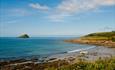 Plymouth mewstone and wembury beach and sea