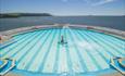 Tinside Lido on Plymouth Hoe, looking out to Plymouth Sound National Marine Park