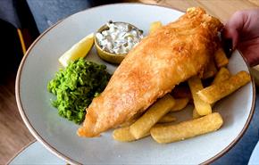 A pate of fish and chips