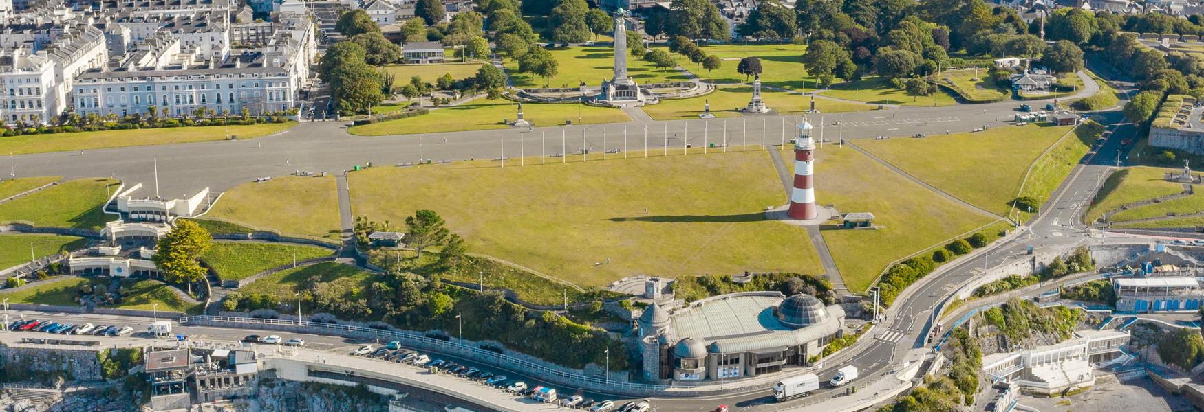 Aerial view of Plymouth Hoe