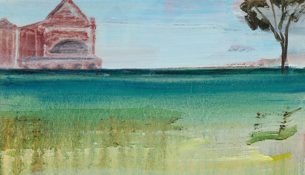 Matthew Krishanu, Church, Tree and Field, 2020. Courtesy of a Private Collection. Matthew Krishanu, Church, Tree and Field, 2020. Courtesy of a Private Collection.