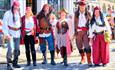 Dressed up visitors at Pirates Weekend in Plymouth