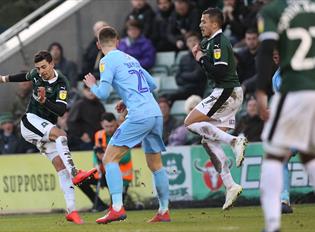 Plymouth Argyle players during a game