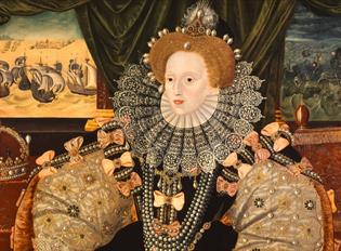 Image credit: The Armada Portrait of Queen Elizabeth I, c.1588 (detail). From The Woburn Abbey Collection