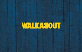 Bright yellow Walkabout logo set against a dark blue background.
