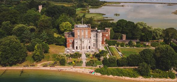 Aerial photograph of the stunning Brownsea island castle