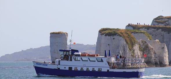 Old Harry Rocks and the Solent Scene boat