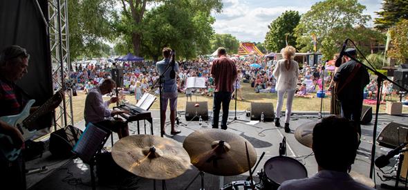 Music on stage on a sunny day