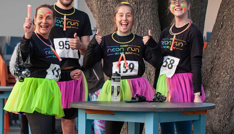 Participants ready for the Dorset Neon Run