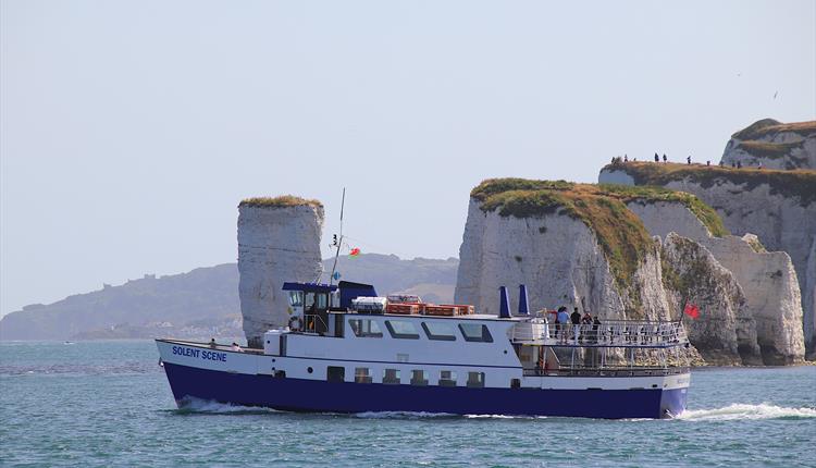 Old Harry Rocks and the Solent Scene boat