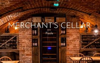 brick cellar wine bar with the words 'The Merchant's Cellar Poole'