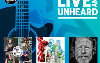 Live and Unheard poster with images of the three performers