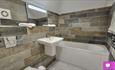 Modern en-suite bathroom available at the coach house