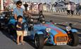 Father and Son looking at a kit car on Poole quay