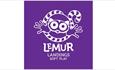 Lemur Landings Soft Play logo, with a purple background and white font and lemur logo