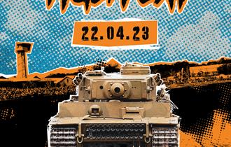 Tiger Day wording with an image of a tank and the date 22.04.23