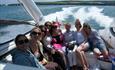 Group photo of hen party on the boat