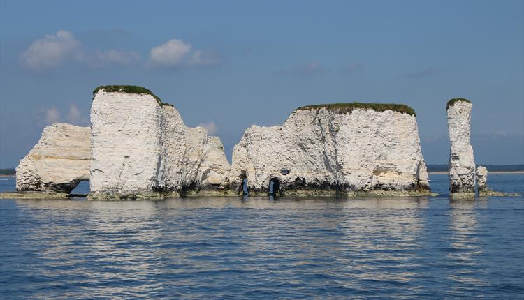 Jurassic coast white stone in the middle of the sea