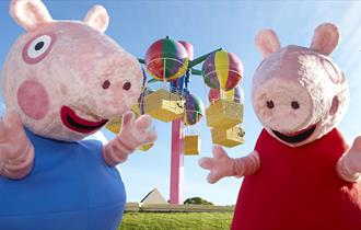 Peppa Pig having fun with his brother at Paultons Park