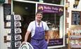 Burley fudge owner happy outside his shop