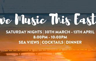 'Live Music This Easter' over an image of Bournemouth Pier
