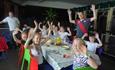 A hired room at RockReef Activity Centre full kids celebrating