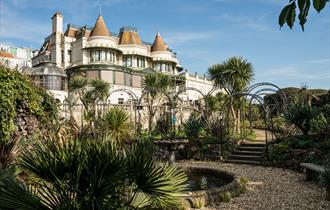 Exterior view of Russell-Cotes House, Gallery and Garden in Bournemouth, Dorset