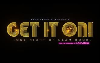 Gold text "Get It On" on a black background