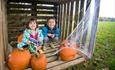 Children with pumpkins at Lulworth Estate.