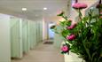 Fresh flowers and clean bathroom facilities at the park