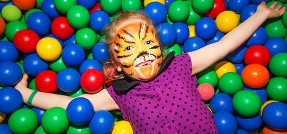 Get your face painted and play in the Ball Pit at Lemur Landings