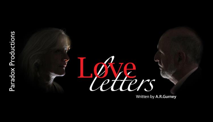Love Letters logo with red and white letters with a black background
