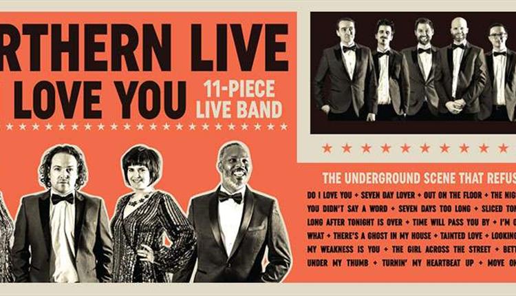 red black and white northern live promotional poster