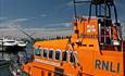 Orange RNLI lifeboat.