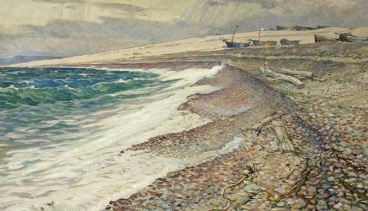 Seaside painting of the sea and beach