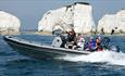 The Watersports academy out jetboating past old harry rocks