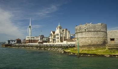 Image of the Round Tower from the water