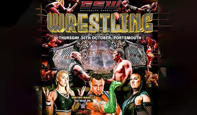 Poster for Grandslam Wrestling at Portsmouth Guildhall