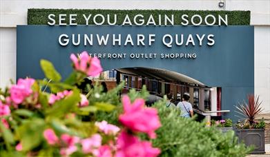 Image of exit to Gunwharf Quays.
