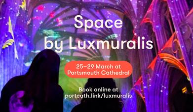 Poster for 'Space' by Luxmuralis at Portsmouth Cathedral