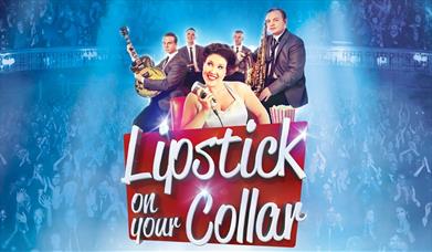 Poster for Lipstick on your Collar featuring a female singer and all male band.