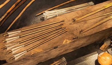Photograph of Tudor arrows from the Mary Rose collection