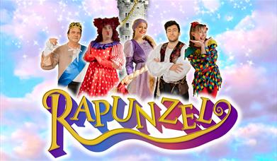 Poster for Rapunzel at the Groundlings Theatre, featuring five of the cast members