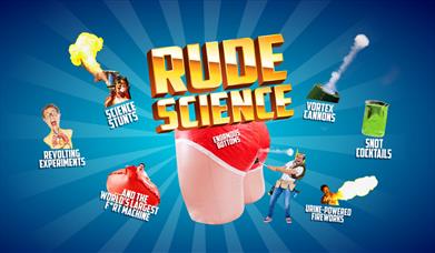 Poster for Rude Science at Portsmouth Guildhall