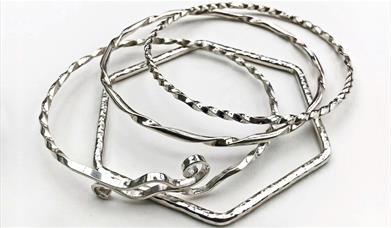 Photograph of silver stacking bangles