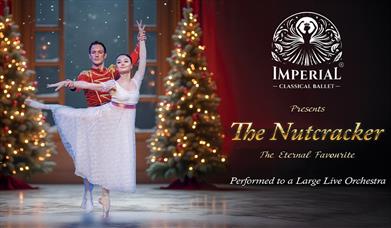 Two ballet dancers from a production of The Nutcracker.