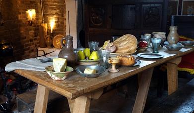 A Tudor feast laid out