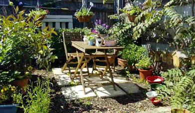 Outdoor seating at the Waterfront Garden Centre