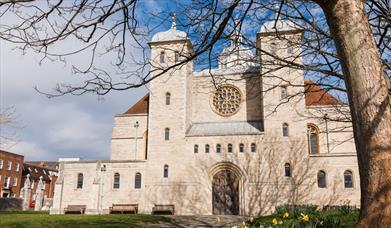 A photograph showing the West End of Portsmouth Cathedral